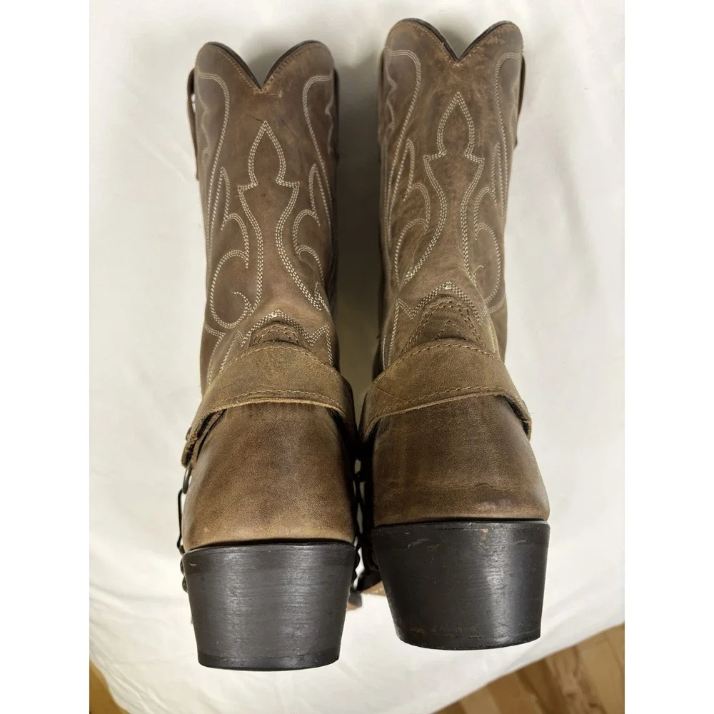 Masterson Men's Brown Leather Western Cowboy Boots RB918 Concho Harness 9 D